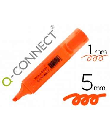 Rotulador q-connect fluorescente naranja punta biselada