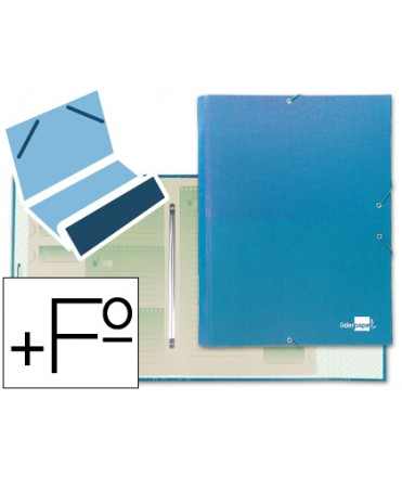 Carpeta clasificadora liderpapel 12 departamentos folio prolongado carton forrado celeste