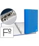 Carpeta de 4 anillas 25mm redondas liderpapel folio carton forrado paper coat celeste con miniclip y solapas