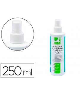 Spray q-connect limpiador de pantallas y teclados bote de 250 ml
