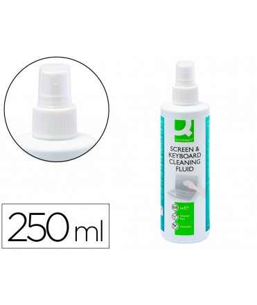 Spray q-connect limpiador de pantallas y teclados bote de 250 ml
