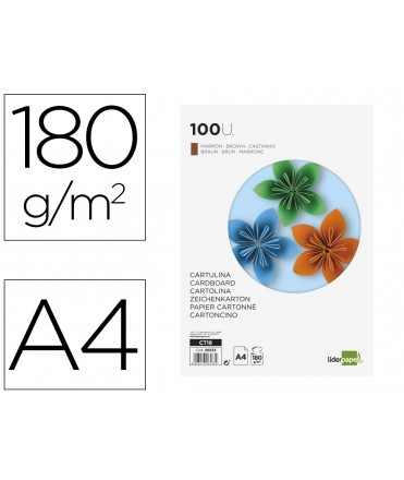 Cardboard liderpapel a4 180g/m2 brown pack of 100 sheets
