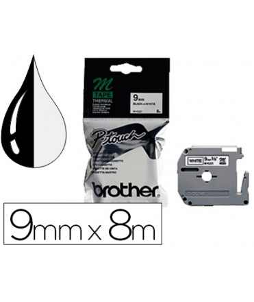 Cinta brother mk-221 blanco-negro 9mm longitud 8 m