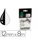 Cinta brother mk-231 blanco-negro 12mm longitud 8 m