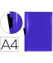 Carpeta liderpapel dossier pinza lateral 45322 polipropileno din a4 azul 60 hojas pinza deslizante