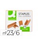 Grapas q-connect nº 23/6 cobreadas caja de 1000 unidades