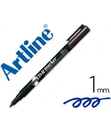 Rotulador artline para cd punta de fibra permanente ek-884 azul -punta redonda 1.0 mm