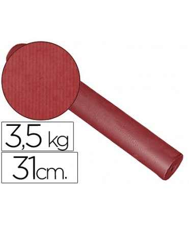 Papel de regalo kraft liso kfc bobina ancho 31 cm peso 3,5 kg gramaje 60 gr color burdeos