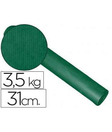 Papel de regalo kraft liso kfc bobina ancho 31 cm peso 3,5 kg gramaje 60 gr color verde