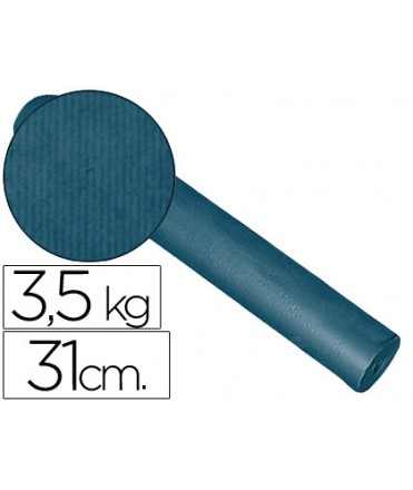 Papel de regalo kraft liderpapel bobina ancho 31 cm peso 3,5 kg gramaje 60 g azul cobalto