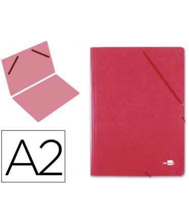 Carpeta planos liderpapel a2 carton gofrado n 12 rojo