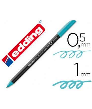 Rotulador edding punta fibra 1200 azul turquesa n.14 punta redonda 0.5 mm
