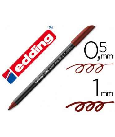 Rotulador edding punta fibra 1200 marron oscuro n. 18 punta redonda 0.5 mm