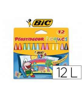 Lapices cera plastidecor peques caja de 12 colores surtidos