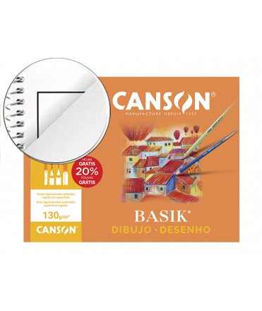 Papel dibujo basik 240x320 din a4 + 130 gr con recuadro minipack de 10 hojas