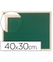 Pizarra verde q-connect marco de madera 40x30 cm sin repisa