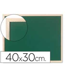 Pizarra verde q-connect marco de madera 40x30 cm sin repisa