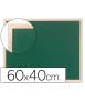 Pizarra verde q-connect marco de madera 60x40 cm sin repisa
