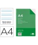 Recambio liderpapel a4 100 hojas 60g/m2 pauta 4ª 3.5mm con margen 4 taladros