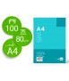 Papel liderpapel din a4 80 gr sin taladros cuadro 4 mm paquete de 100 hojas