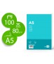 Papel liderpapel din a5 80 gr liso paquete de 100 hojas