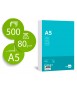 Papel liderpapel din a5 80 gr liso paquete de 500 hojas