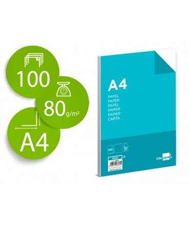 Papel liderpapel din a4 80 gr liso paquete de 100 hojas