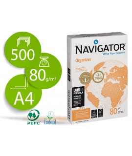 Papel fotocopiadora navigator din a4 80 gramos 4 taladros papel multiuso ink-jet y laser paquete de 500 hojas