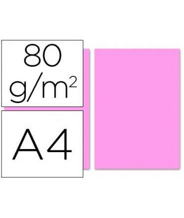 Papel color liderpapel din a4 80gr rosa paquete de 100 hojas