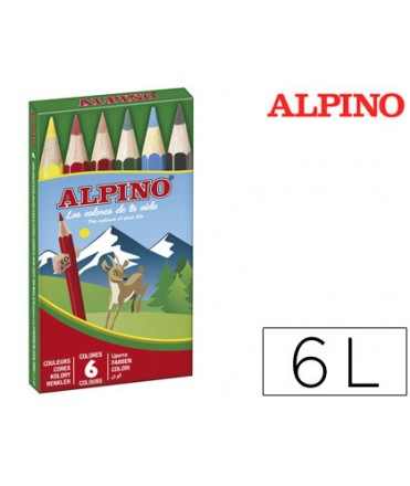 Lapices de colores alpino 651 caja de 6 colores cortos