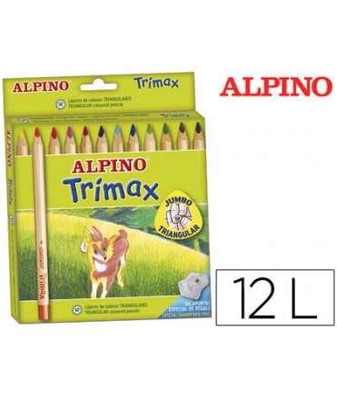 Lapices de colores alpino trimax caja de 12 colores surtidos