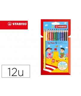 Lapices de colores stabilo trio caja de 12 unidades colores surtidos