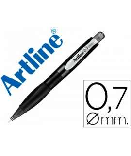 Artline retractable mechanical pencil with translucent rubber clamping 0.7 mm black body