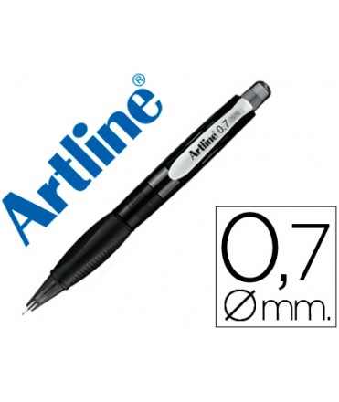 Portaminas artline retractil sujecion de caucho translucido 0,7 mm cuerpo negro