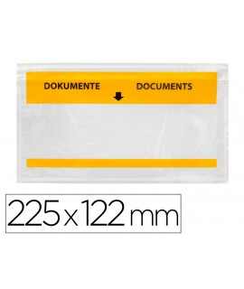Self-adhesive envelope q-connect multilingual document holder 225x122 mm fully transparent window 100pack