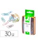 Striped color clips q-connect 50 mm box of 30 units assorted colors