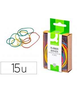 Colored elastic bands q-connect 15 gr box