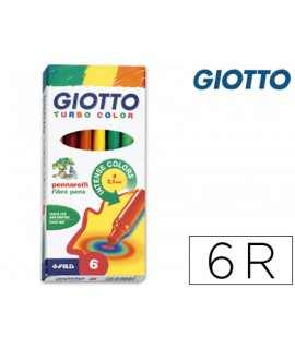 Rotulador giotto turbo color caja de 6 colores lavables con punta bloqueada