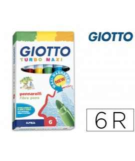 Rotulador giotto turbo maxi caja de 6 colores lavables con punta bloqueada
