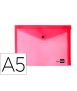 Folder liderpapel dossier brooch 34350 polypropylene din a5 transparent red