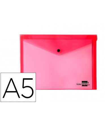 Folder liderpapel dossier brooch 34350 polypropylene din a5 transparent red