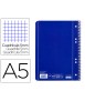 Cuaderno espiral liderpapel a5 micro serie azul tapa blanda 80h 75gr cuadro5mm 6 talad ros azul