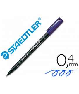 Rotulador staedtler lumocolor retroproyeccion punta de fibra permanente 313-3 azul punta super fina redonda 0.4 mm
