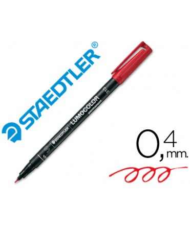 Rotulador staedtler lumocolor retroproyeccion punta de fibra permanente 313-2 rojo punta super fina redonda 0.4 mm