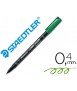 Rotulador staedtler lumocolor retroproyeccion punta de fibra permanente 313-5 verde punta super fina redonda 0.4 mm