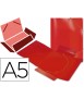 Carpeta liderpapel gomas tres solapas polipropileno din a5 color rojo