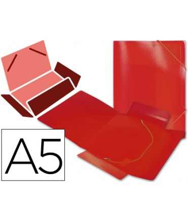 Carpeta liderpapel gomas tres solapas polipropileno din a5 color rojo