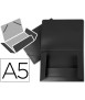 Carpeta liderpapel gomas tres solapas polipropileno din a5 color negro opaco