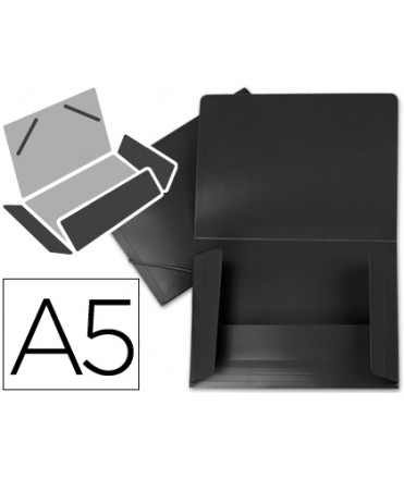 Carpeta liderpapel gomas solapas 34945 polipropileno din a5 negra opaco