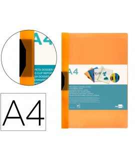 Carpeta liderpapel dossier pinza lateral 45301 polipropileno din a4 naranja 30 hojas pinza deslizante